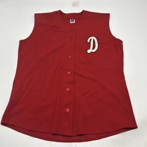 Vintage Russell Athletic x Detroit Redwings Jersey Women Sz L Red MAYBE IN USA